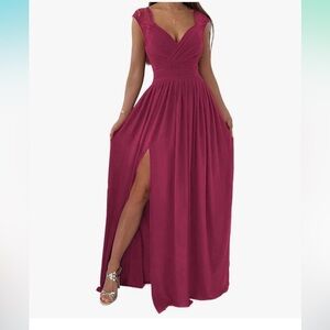 Formal Dresses Wrap V-Neck Ruched
Sexy Bridesmaid Wedding Guest Maxi Dresses